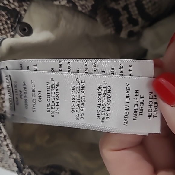 Good American sz 2 Good Legs snake print jeans sz 25 WJ41 - Picture 7 of 8